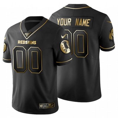 Nike Washington Commanders Custom Men's Black Golden Limited NFL 100 Jersey
